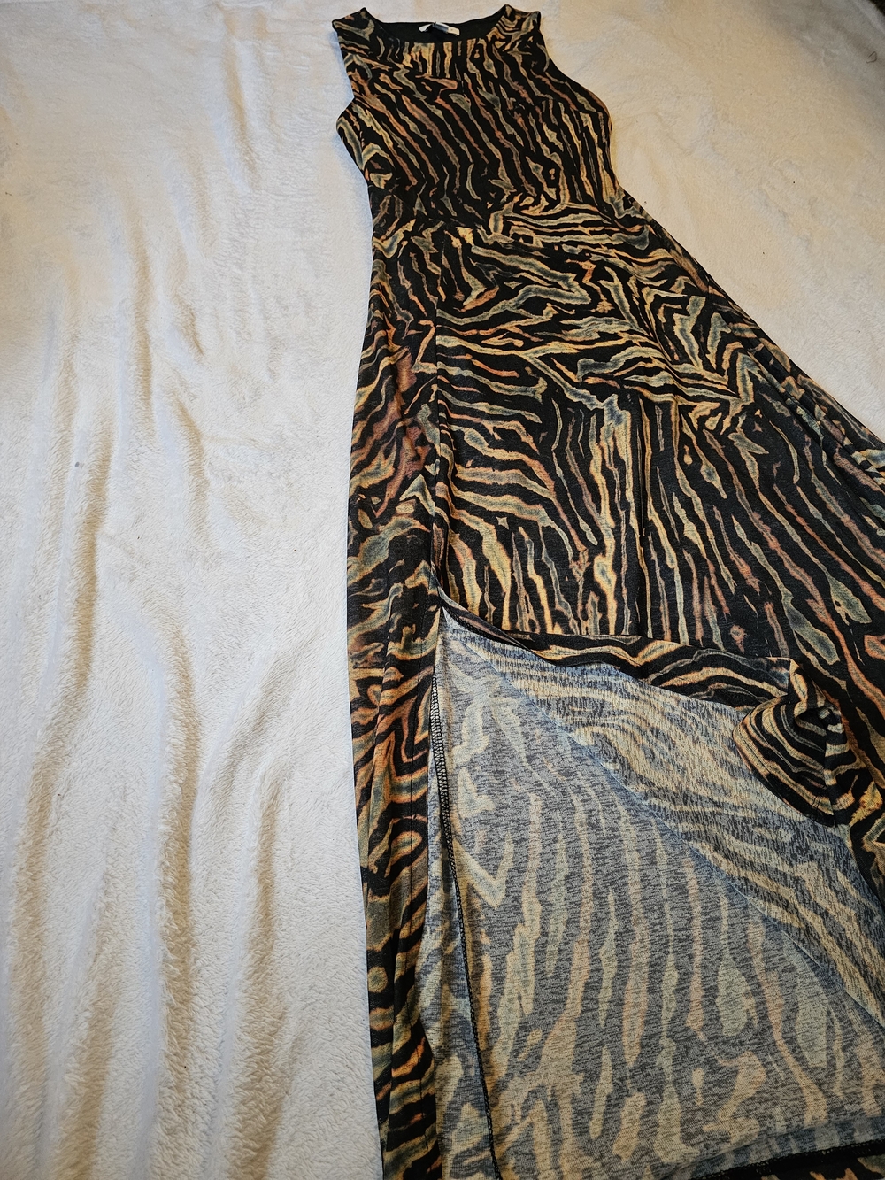 Sleeveless Animal Print Maxi Dress